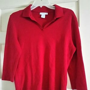 Eagle Eye Red 3/4 Sleeve Top Sz L